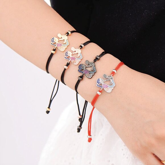 Mom & Baby Newborn New Mom Silver Red Cord Bracelet - Picture 5 of 5